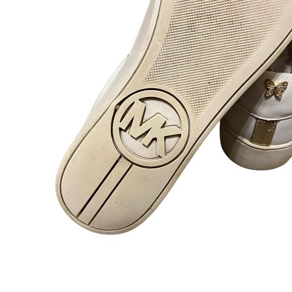 Mihael Kors Mindy Sneakers 9.5 EU 40 Butterflies Leather White Lace Up Designer - Picture 8 of 12